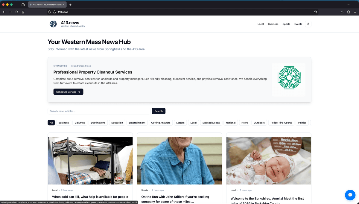 413.news - Regional News Website