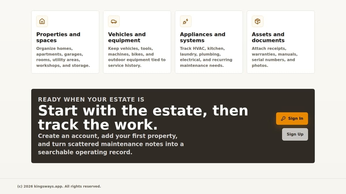 Kingsway - Estate-First Operations Platform