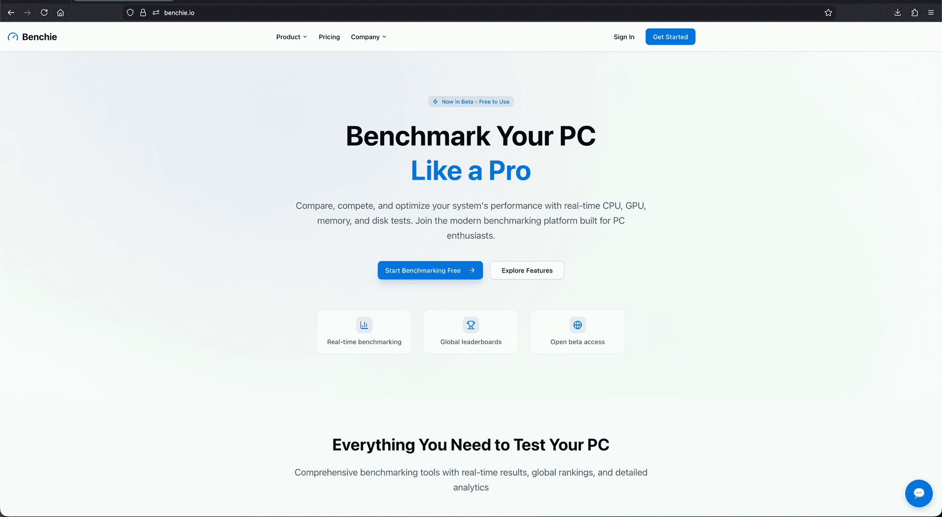 Benchie.io - Analytics & Benchmarking Platform - Image 1