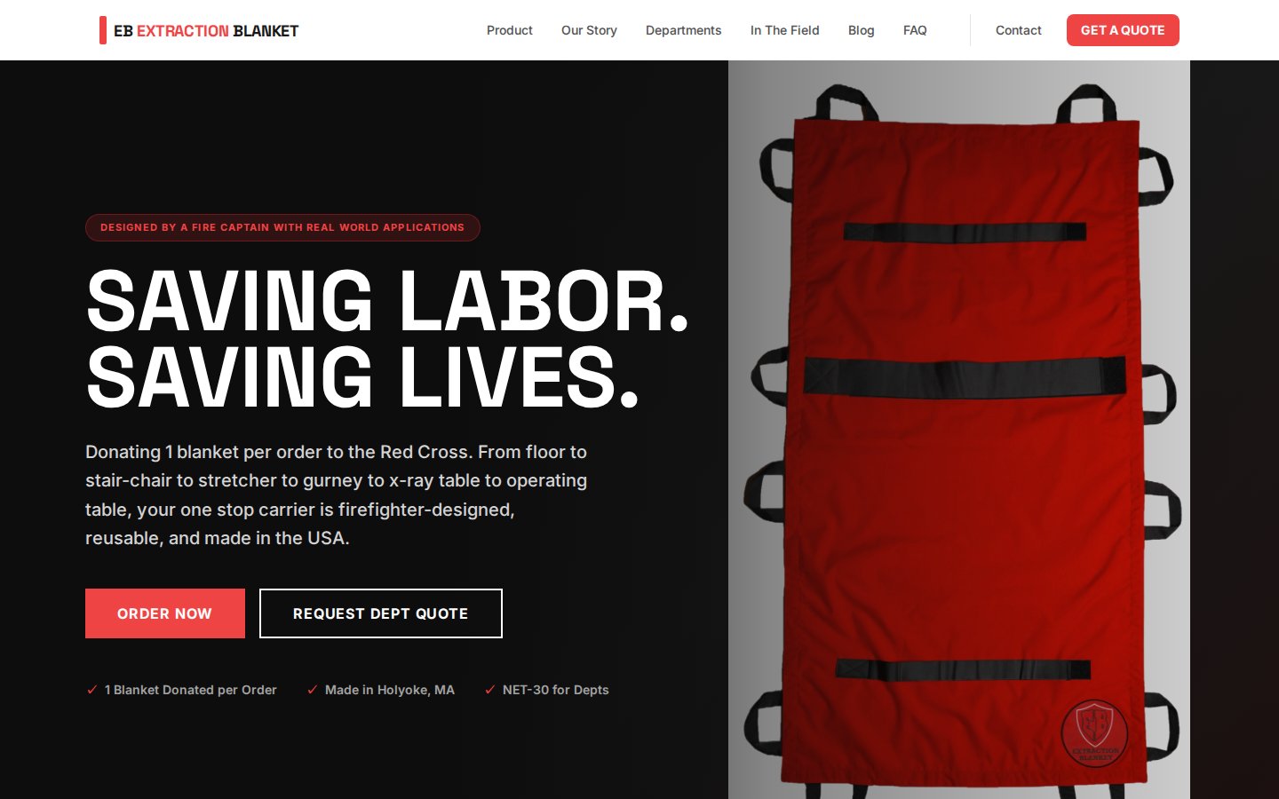 EB Extraction Blanket website preview