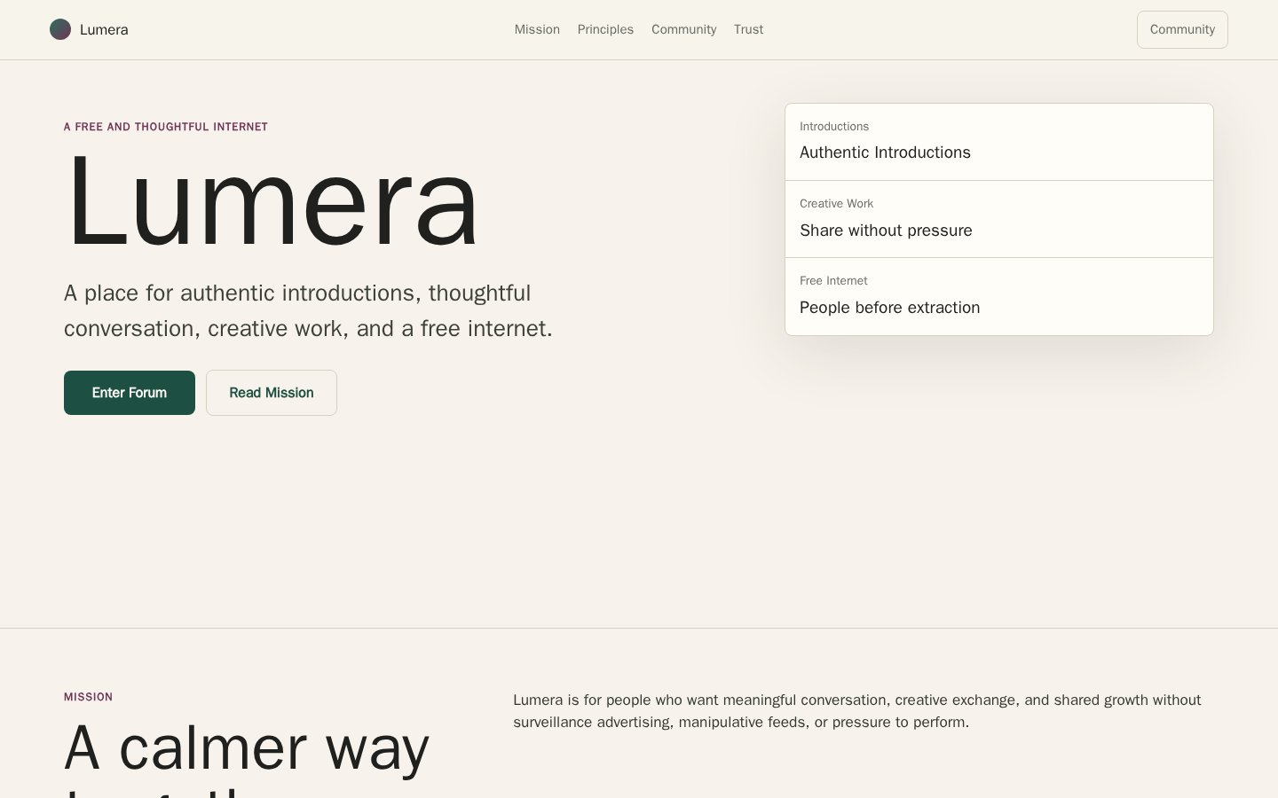 Lumera website preview