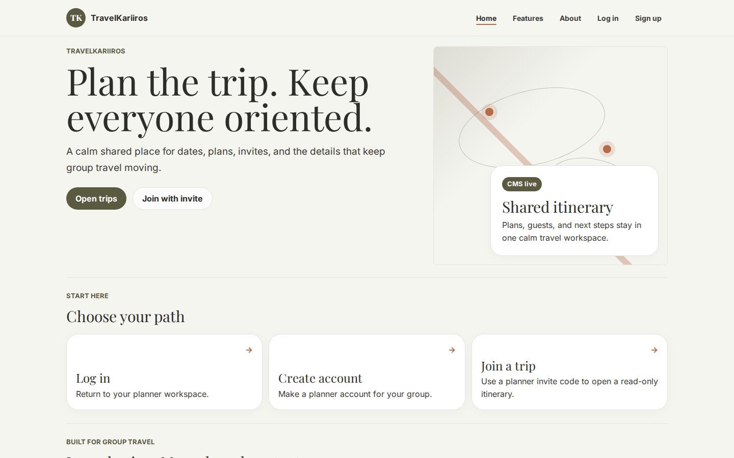 TravelKariiros website preview