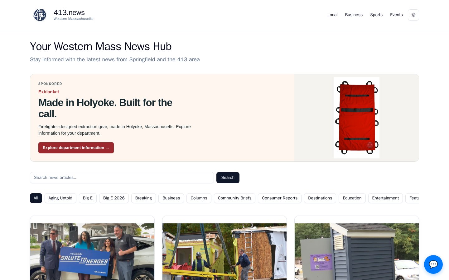 413.news website preview