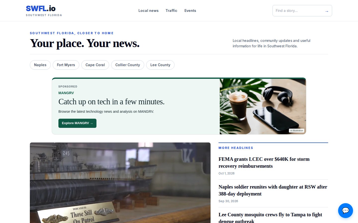 SWFL.io public website preview
